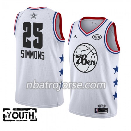 Barn Philadelphia 76ers Tröja Ben Simmons 25 2019 All-Star Jordan Brand Vit Swingman